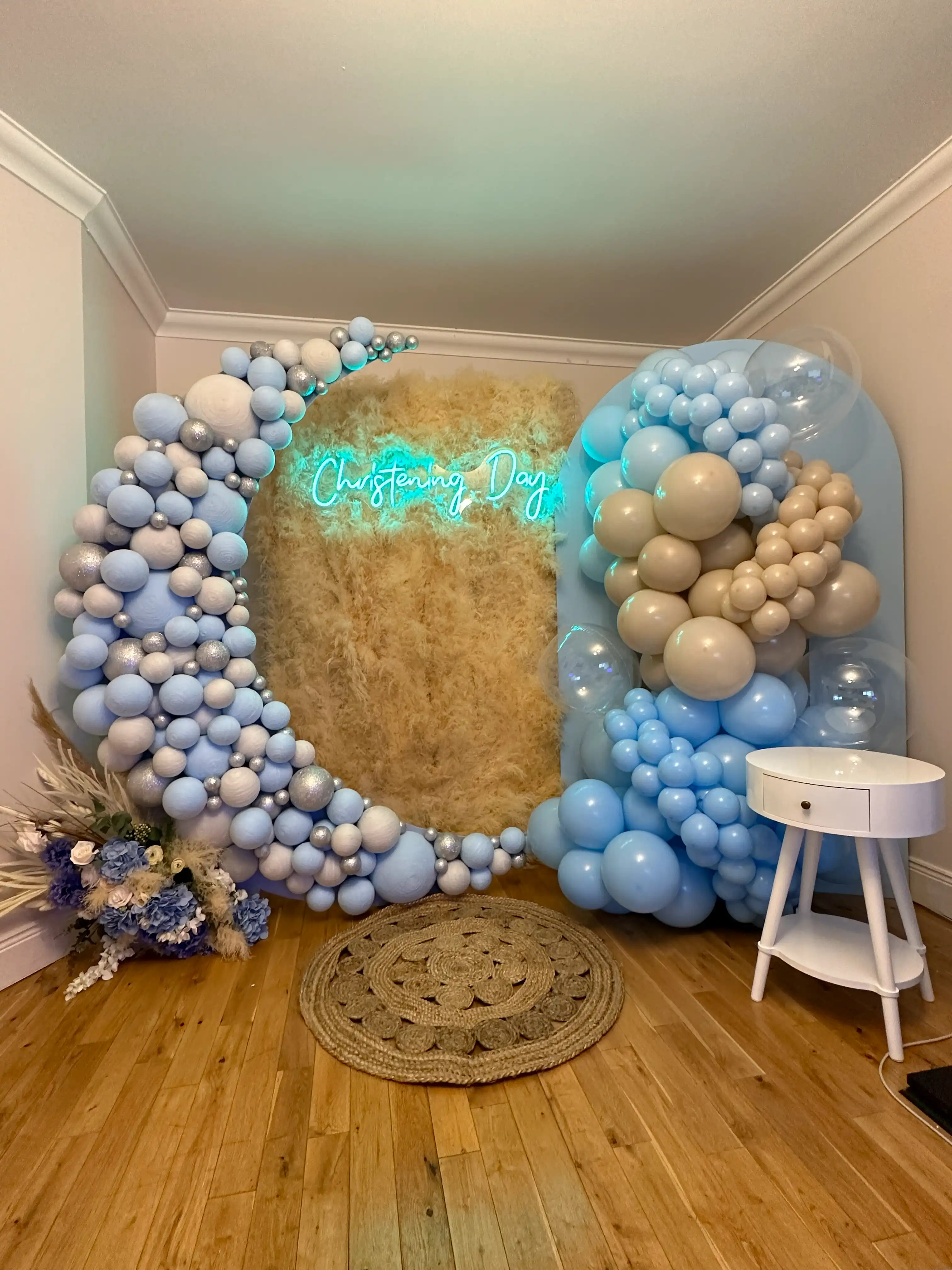 Christening balloon decoration