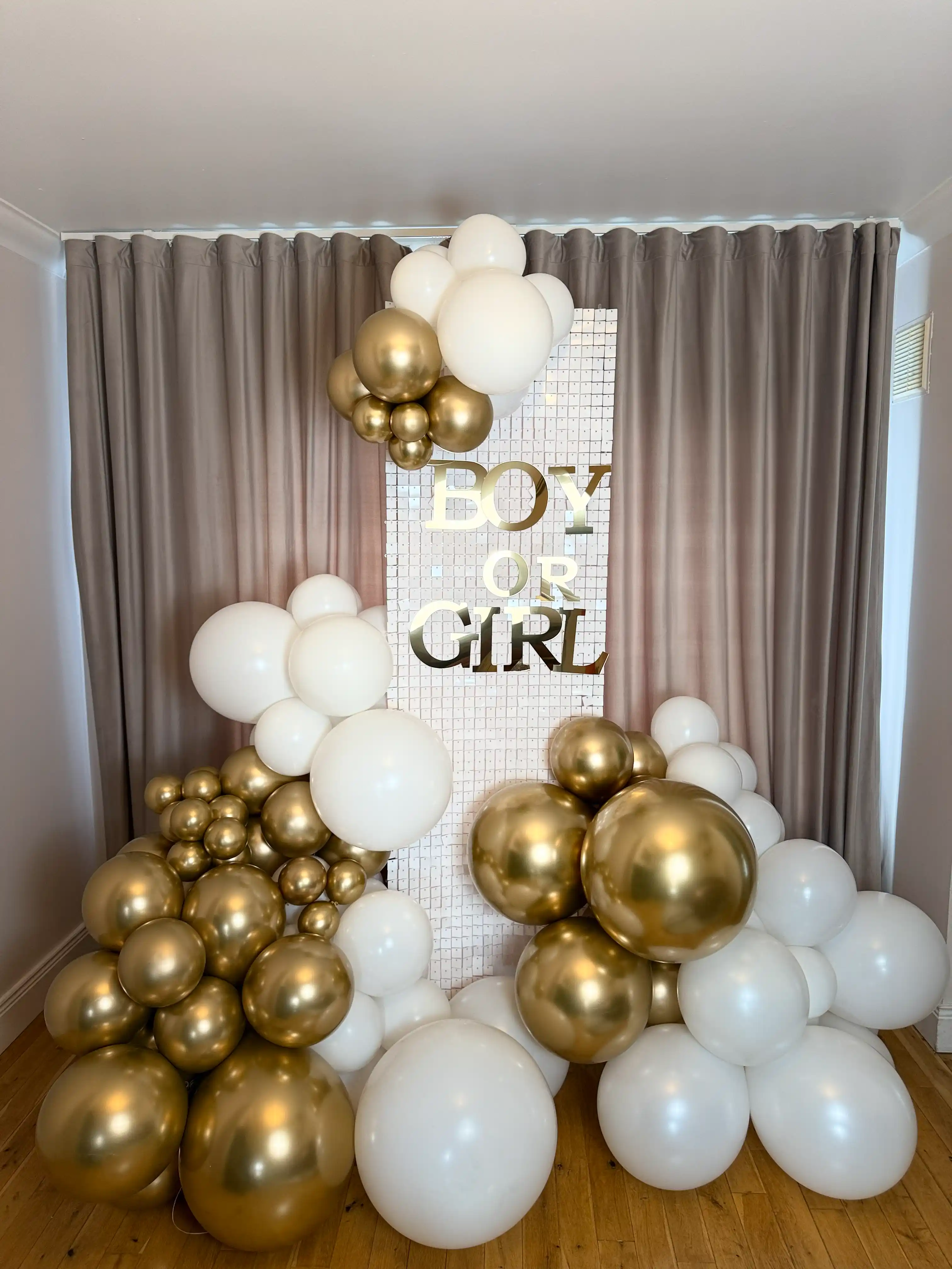 Gender reveal balloon decoration